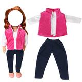 Baby Doll Girl Clothes Accessories Set - 3 Piece Reborn Girl Doll Baby Clothes Fits 15-18 Inch New Born Baby Doll Pink Tank Top White Top Blue Pants Doll Outfit for Boys & Girls Birthday Gifts