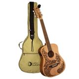 LUNA Safari Henna Paradise Acoustic-Electric Travel Guitar Pack with Gig Bag