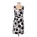 Ann Taylor Factory Casual Dress - Sheath Scoop Neck Sleeveless: Black Polka Dots Dresses - Women's Size 6 Petite