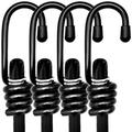 24 Heavy Duty Bungee Cords with Hooks Black 4 Pack Industrial Grade Heavy Duty Straps Outdoor for Bikes Tie Downs Camping & Cars Bungee Cord Tie Downs