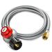 SunRipple High Pressure Propane Regulator Adjustable 0-20PSI Connector with 4 Feet Propane Gas Hose for Turkey Fryer Outdoor Cooker Burner and More