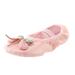 Quealent Big Kid Girls Shoes Big Kids Shoes Size 6 Children Shoes Dance Shoes Dancing Ballet Performance Indoor Bow Yoga Practice Girl Size 5 Shoes Pink 3
