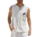 iOPQO tank tops men Male Spring And Summer Tops Casual Sports Sleeveless Top Cotton Linen Vest Painting Fitness Muscle Tank Top mens tank top White + L