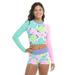 EIDON Women s Standard Kiko Longsleeve Crop Rashguard Mellow Meadows Small