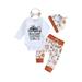 Newborn Infant Baby Girl Boy Thanksgiving Halloween Clothes Set Pumpkin Romper+Long Pants+Hat+Headband