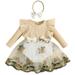 Newborn Baby Girls 2pcs Outfits Embroidery Long Sleeves Romper Dress and Cute Headband for Toddler Infant