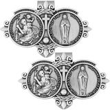 St Christopher Medal for Car Visor Clips for Cars Catholic Visor Clips Silver Car Driver Visor Clips St Christoper Visor Clips Lady Visor Clips for Cars Driving Decorations (4 Pieces)