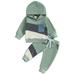 Kids Baby Boys Fall Outfits Classic Long Sleeve Patchwork Hoodie and Pants Suit Toddler Clothes
