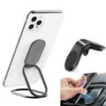 Svyaxfa Phone Ring Holder Cell Phone Holder Finger Ring Foldable Cell Phone Stand with Magnetic Phone Car Mount Holder for Car Air Vent Magnetic Mount car Phone Holder for Smartphones iPad black