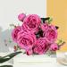 Imitation Peony Bouquet Fake Plastic Peony Flowers for Baby Shower Home Decorations - Rose Red