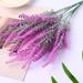 5-prong Imitation Decorative Lavender Artificial Flower Ornaments for Baby Shower Home Decorations - 5-prong Flocked Lavender