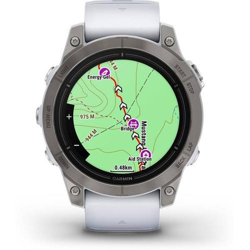 GARMIN EPIX™ PRO (GEN 2) - SAPPHIRE EDITION 47MM Steinweiss/Titanium Titan mit QuickFit®-Silikon-Arm, Größe - in weiß / titan