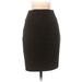 Express Casual Pencil Skirt Knee Length: Black Solid Bottoms - Women's Size 00