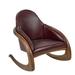 Angora Solid Wood Rocking Chair Faux Leather/Wood/Upholstered/Leather/Solid Wood in Brown/Red | 35.03 H x 35.43 W x 31.49 D in | Wayfair