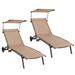 Ebern Designs Lelouch 65" Long Reclining Single Chaise Metal in Brown | 38 H x 23 W x 65 D in | Outdoor Furniture | Wayfair