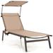 Ebern Designs Orphia 65" Long Reclining Single Chaise Metal in Brown | 38 H x 25 W x 65 D in | Outdoor Furniture | Wayfair