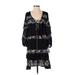 Derek Lam 10 Crosby Casual Dress: Black Floral Motif Dresses - Women's Size 2