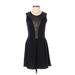 For Love & Lemons Cocktail Dress - Party Scoop Neck Sleeveless: Black Print Dresses - Women's Size X-Small
