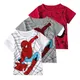 Kinder Kurzarm T-Shirts Cartoon Spiderman Kopfhörer drucken Baby Jungen Mädchen Design Kind Sommer