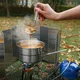 Outdoor-Camping tragbare faltbare Edelstahl Sieb Suppe Pfanne Picknick Geschirr Klapp löffel Back