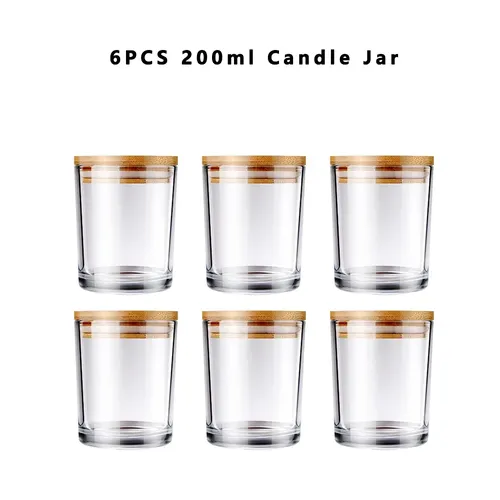 6er Pack Kerzen gläser mit Deckel leere Kerzen gläser für die Herstellung von Kerzen dicke Glas