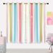 Pro Space Colorful Blackout Curtains Rainbow Striped Curtains for Kids Room (2 Panels)