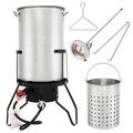 Ktaxon Propane Outdoor Fryer Stainless Steel Frying/Boiling Turkey Fryer Pot 50QT