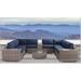 Living Source International Rattan Wicker Fully Assembled 8 - Person Seating Group with Cushions Navy Blue