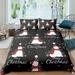 Santa Claus Tree Reindeer Snowflakes Bed Bedding Set Christmas Duvet Cover Set 3PCS Xmas New Year Gift Comforter Cover Decor