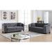 2-Piece Sofa Set Velvet Upholstered Sofa Set, Three-Seater Living Room Sofa with Buttoned Tufted Backrest and Nailhead Trim