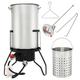 UBesGoo Outdoor Propane Fryer Pot Boiler 50qt Stainless Steel Turkey Fryer Outside with Injector Thermometer