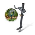 Restored Aqua Joe SJ-SHSBB-GRY Steel Garden Hose Stand with Solid Brass Faucet and Quick Install Anchor Base Gray (Refurbished)