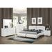 Coaster Furniture Jeremaine White 4-piece Bedroom Set with Plank Headboard