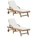 Irfora Sun Loungers with Cushions 2 pcs Solid Teak Wood