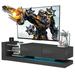 70"W Modern LED TV Stand, 2 Cabinets, 2 Glass Shelves, Outlet - 70.8"L x 14.96"W x 14.96"H