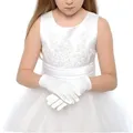 Gants de danse élastiques blancs pour enfants mitaines de festival pour filles et garçons gants