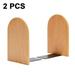 Book Ends Universal Bookends for Shelves Non-Skid Bookend Decorative Heavy Duty Wood Book End Home Decor Wooden Book Stopper for Books/CDs 1 Pairs Style:Beech round head;