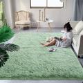 DweIke Super Soft Shaggy Rugs Fluffy Carpets 4x6 ft Green Area Rug for Living Room Bedroom Girls Kids Room Nursery Home Decor Non-Slip Plush Indoor Floor Bedside Rug 4x6 Feet Green