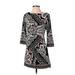 White House Black Market Casual Dress: Black Print Dresses - Women's Size Small