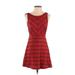 Free People Casual Dress - A-Line: Red Chevron Dresses - Women's Size X-Small
