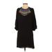 Elie Tahari Casual Dress - Mini High Neck 3/4 sleeves: Black Dresses - Women's Size 2