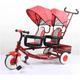 Double Stroller Push and Ride Double Pushchair Pedal Baby Carriage Detachable Push Sun Canopy and Rear Seat Trolley Stroller