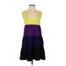 Sonia by Sonia Rykiel Casual Dress - A-Line Scoop Neck Sleeveless: Purple Stripes Dresses - Women's Size Small