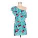 Yumi Kim Casual Dress: Blue Tropical Dresses - Women's Size X-Small