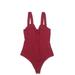 Shein Bodysuit: Red Solid Tops - Women's Size Medium