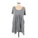 FP BEACH Casual Dress - Mini Scoop Neck Short sleeves: Gray Dresses - Women's Size Small