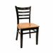 ERF, Inc. Solid Wood Ladder Back Side Chair Wood in Black | Wayfair ERP-B1100-BLK-Veneer-C