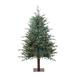 The Holiday Aisle® Fairbanks Green Pine Tree Artificial Christmas Tree w/ Clear Lights in Brown | 78 H x 54 W in | Wayfair