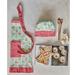 Prep & Savour Cotton Child Apron w/ Gingerbread Man Pattern, Pocket, Ruffle, Chef Hat & Hot Mitt Cotton in Green/Pink/Red | 24 H x 20 W in | Wayfair