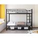 Isabelle & Max™ Achillefs Twin Over Twin Bed Metal in Black | 66.7 H x 40.7 W x 77.2 D in | Wayfair 82854607F6B547CFBB03D9FEF79EDF75